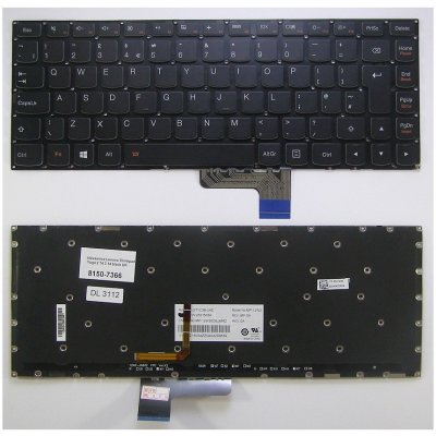 klávesnice Lenovo Thinkpad Yoga 2 13 3 14 700-14ISK černá UK podsvit – Zboží Mobilmania