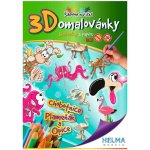 Omalovánky 3D set 1x chobotnice A4 2x plameňák a opice A5 Optys – Sleviste.cz