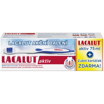 Lacalut Aktiv pasta na zuby 75 ml + Lacalut zubní kartáček dárková sada – Zboží Mobilmania