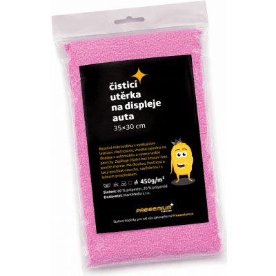 PRÉÉÉMIUM Čisticí utěrka na displeje auta 35 x 30 cm růžová 1 ks – Sleviste.cz