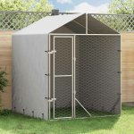 vidaXL Venkovní psí kotec se střechou stříbrný 200 x 200 x 250 cm – Sleviste.cz