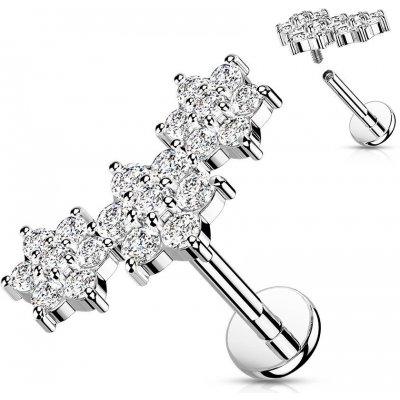 Šperky4U piercing do brady s kytičkami LB1102ST-1206 – Sleviste.cz