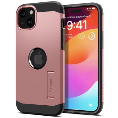 Pouzdro Spigen Tough Armor MagFit iPhone 15 růžovozlaté