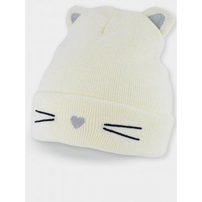Dětská zimní čepice Kočička ecru – Zboží Dáma