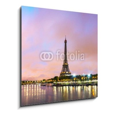 Skleněný obraz 1D - 50 x 50 cm - Paris cityscape with Eiffel tower Pařížské panoráma s Eiffelovou věží – Hledejceny.cz