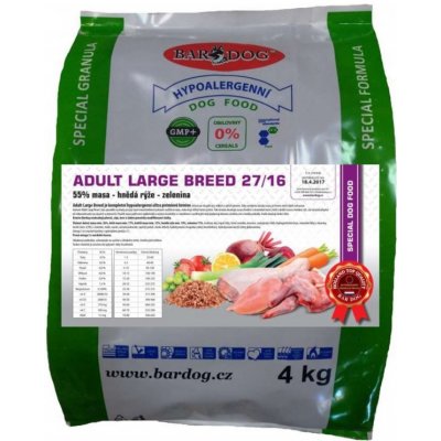 Bardog Hypoalergenní Adult Large Breed 27/16 4 kg – Sleviste.cz
