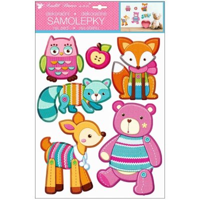 Room Decor 10274 Dětská samolepicí 3D dekorace na stěnu lesní zvířátka ( 35 x 27 cm ) – Hledejceny.cz