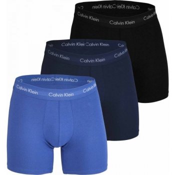Calvin Klein Boxer Brief CO modré černé navy 3 Pack