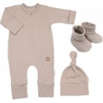 Baby Nellys Rostoucí žebrovaný overálek čepička a botičky 3D Nature toffi – Hledejceny.cz