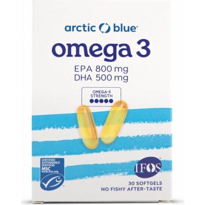 Arctic blue Omega 3 v blistrech 30 kapslí 500mg DHA & 800mg EPA – Hledejceny.cz