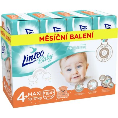 Linteo Baby Prémium Maxi+ 10-17 kg 184 ks – Zbozi.Blesk.cz