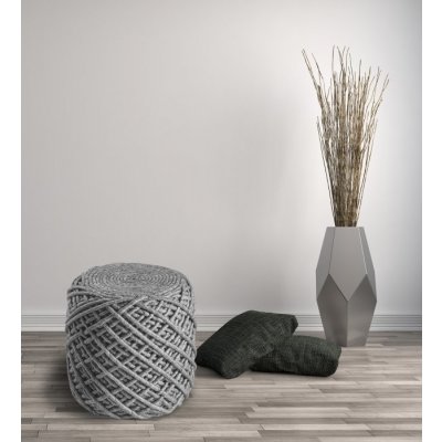 Pletený puf Pouf Royal 888 silver Varianta: Pletený puf Pouf Royal 888 silver