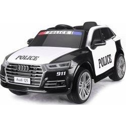 Beneo elektrické autíčko Audi Q5 Policejní 24 GHz DO 2 X motor jednomístné  USB SD karta Kožené sedadlo Eva kola orginal licence černá od 5 449 Kč -  Heureka.cz
