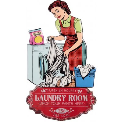 PLECHOVÁ CEDULE LAUNDRY ROOM, (prádelna), 40x1x70 cm – Hledejceny.cz