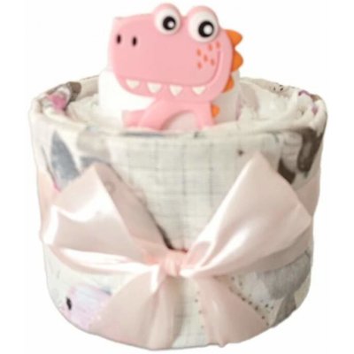 Brumlík plenkový mini dort Dinosauřík růžová – Zboží Dáma