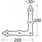 Domax Rohovník ozdobný NAD 150x150x25x2.5mm, černý – Hledejceny.cz