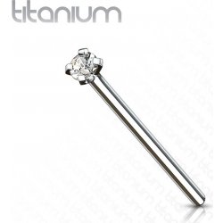 Šperky4U Variabilní piercing do nosu titan čirý kamínek TIT1039-025