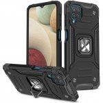 Pouzdro Wozinsky Ring Armor Case Kickstand ochranné Samsung Galaxy A12 / Galaxy M12 černé – Zboží Živě