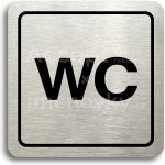 ACCEPT Piktogram WC - stříbrná tabulka - černý tisk – Sleviste.cz