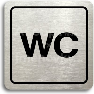 ACCEPT Piktogram WC - stříbrná tabulka - černý tisk – Sleviste.cz