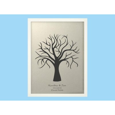 Svatební strom 1 se jmény v bílém rámu 43 x 53 cm – Zboží Mobilmania