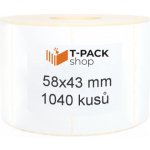 T-Pack ETE05804303 58x43 mm bilé, 1040ks