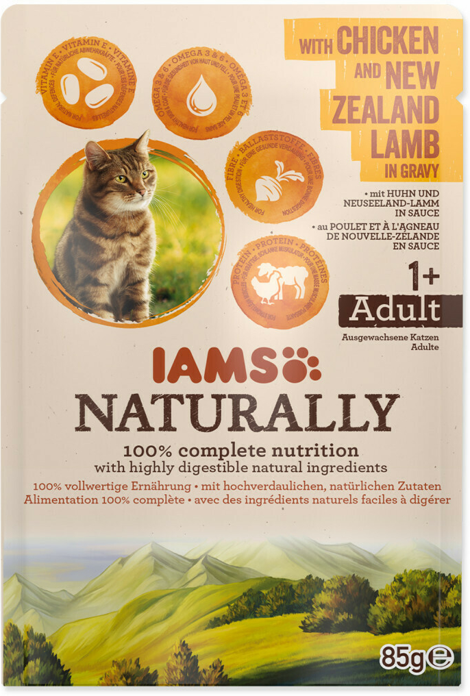 Iams Cat Naturally with Chicken & New Zealand Lamb in Gravy 85 g