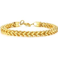 Impress Jewelry náramek z chirurgické oceli Curb Chain zlatý BR-625s2