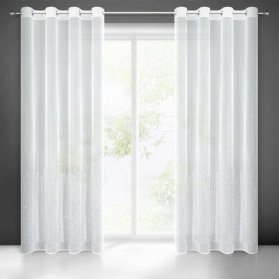 EUROFIRANY ZÁCLONA NA KROUŽCÍCH SOLEI 140X250 CM BÍLÁ – Hledejceny.cz