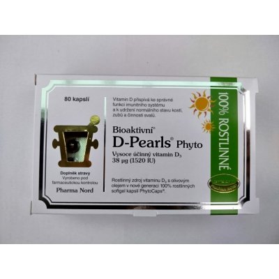 PharmaNord Bioaktivní D3 Pearls Phyto 80 kapslí 38µg vegan – Hledejceny.cz