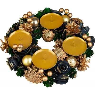 MagicHome Vianoce zeleno-modro-zlatý, 25 cm – Zboží Mobilmania