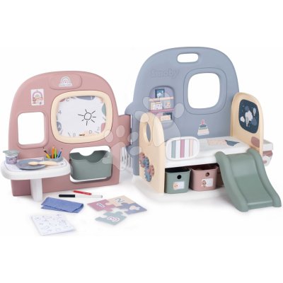 Smoby Domeček pro panenku Baby Care Childcare Center s 5 místnostmi a 27 doplňků do bytu