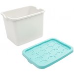 Doloni Úložný box s víkem 37 x 27 x 27 bílý tyrkysový – Zbozi.Blesk.cz