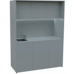 KUCH - CUBE PLUS 3 kuchyňka, vybavení - dřez + baterie, 2000x1480x600 mm, LED osvětlení, dvířka, šedá – Hledejceny.cz