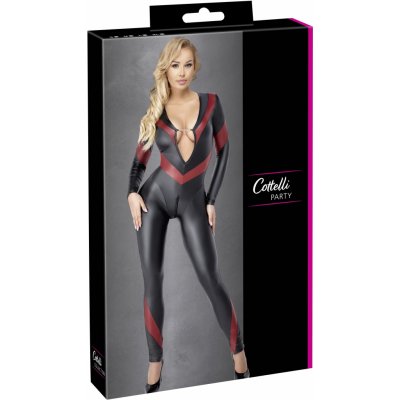 Cottelli PARTY Overal s dlouhým rukávem ve dvoubarevném matném vzhledu S – Zboží Dáma