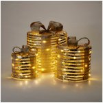 Koopman SADA 3x LED Vánoční dekorace 90xLED/2xAA + 3xAA + 3xAA teplá bílá dárky/zlatá AMZ141620 – Hledejceny.cz