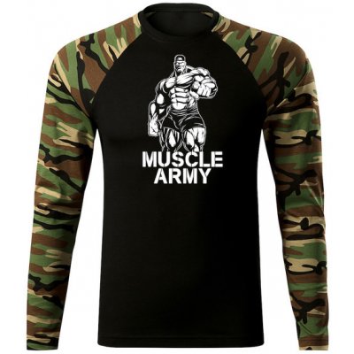 Dragova Fit-T tričko s dlouhým rukávem muscle man woodland