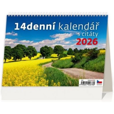 stolní 14denní s citáty / 17,8cm x 21,1cm / S39-26 2026 – Sleviste.cz