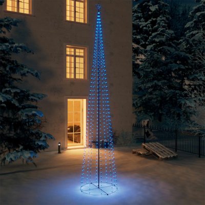 vidaXL Vánoční stromek kužel 752 modrých LED diod 160 x 500 cm – Zboží Mobilmania