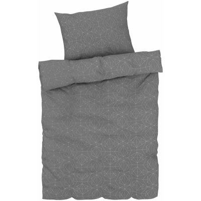 Livarno home povlečení z mikrovláknitého saténu grafika tmavě šedá 140x200 70x90 – Zboží Mobilmania