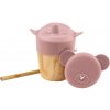 Dětská láhev a učící hrnek Citron Bamboo Cups hrnek s brčkem Blush Pink 180 ml