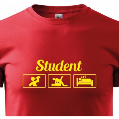 Bezvatriko 0252 Vtipné tričko pro studenty červená Jazyk potisku slovensky