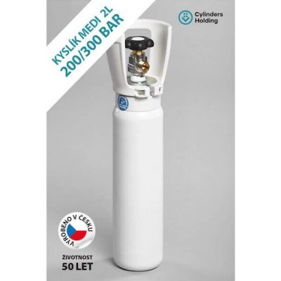 CYLINDERS tlaková lahev ocel O2 2 L/200 bar pro kyslík - konkávní – Hledejceny.cz