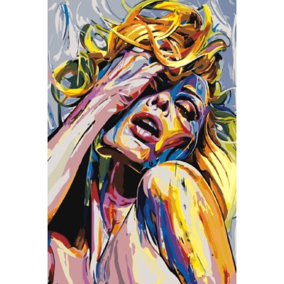 MALUJEŠ Malování podle čísel POMALOVANÁ SEXY BLONDÝNA Rozměr 40 x 60 cm Rámování bez rámu a bez vypnutí plátna – Hledejceny.cz