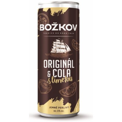 Božkov Original & Cola s limetkou 6% 0,25 l (plech)