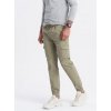 Pánské klasické kalhoty Ombre Joggers kalhoty OM-PAJO-0123 Khaki