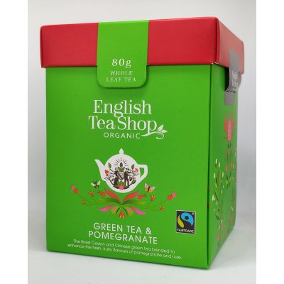 English Tea Shop Zelený čaj sypaný s granát jablkem bio a fairtrade 80 g – Zboží Mobilmania