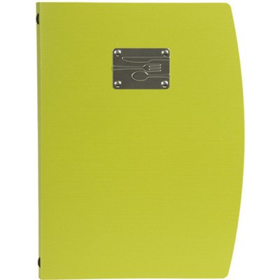 Jídelní lístek RIO A4 , zelená, symboly příborů na štítku, MC-RCA4-GR-FK – Zboží Živě