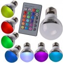 RGB LED žárovka 3W kulatá E27