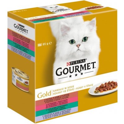 Gourmet Gold výběr masových se zeleninou 8 x 85 g